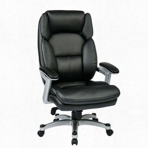 Office Star Oph61606-ec3 Executive Eco Leather Chair In Silver