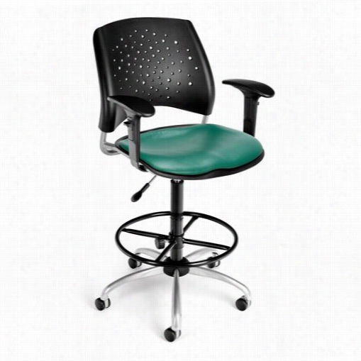 Ofm 326-v-aa3dk Stars Swivel Vi Nyl Chair With Arms And Drrafting Kit