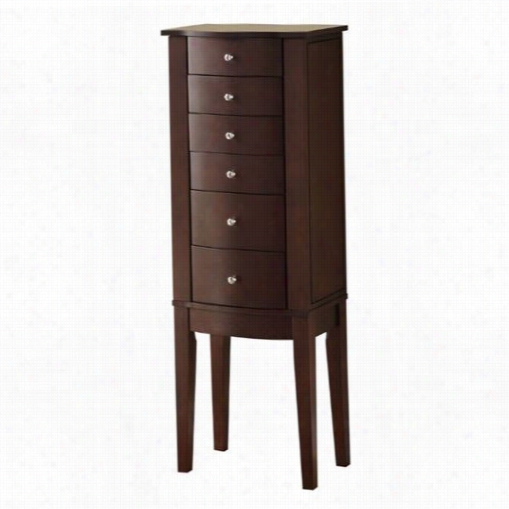 Powell Furniture 398-315 Wood Jewelry Armoire In Merlot