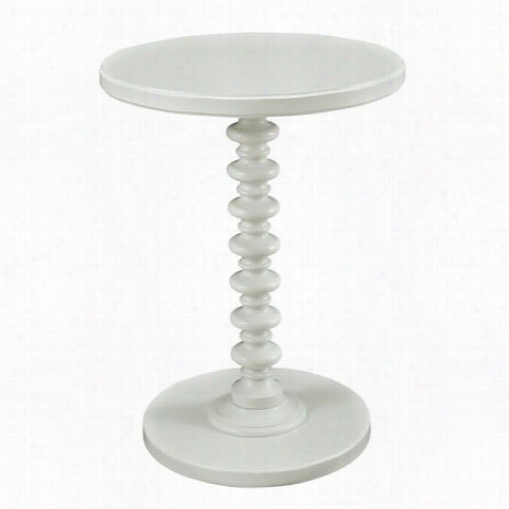Powell Furniture 929-269 Round Spi Ndle Table In White