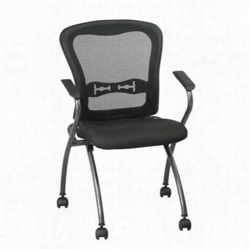 Poline Ii 84440 Set Of 2 Deluxe Folding Chair In Titanium With Progrid Back