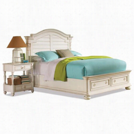 Riverside 16780-16797-16798 Serene Cove King Bed With Arch Headboard And Storage Footboard