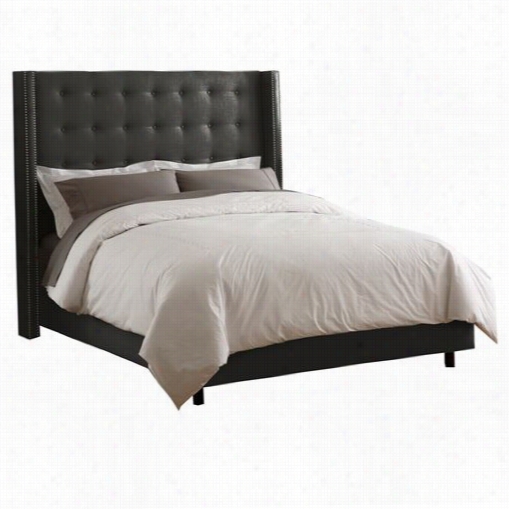 Skyline 531nbbed Full Nail Butto Nn Tufted Wingback Bed