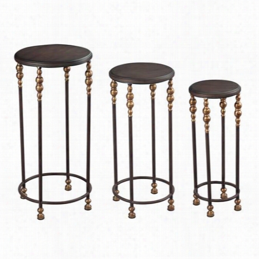 Sterling  Industries 51-10137-s3 Dudley Stacking Able In Dark Bronze / Gold - Set Of 3