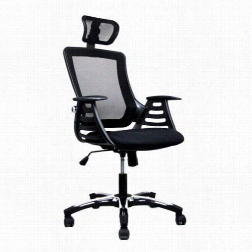 Techni Mobili Rta-802h-bk Executive High Back Chair With Headrest In Black