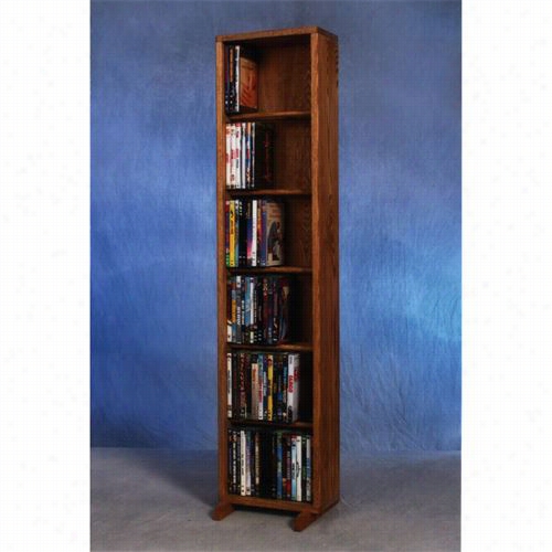 The Woo Dshed 651-12combo Solid Oak 6 Row Dowel Cd/dvd Cabinet Tower