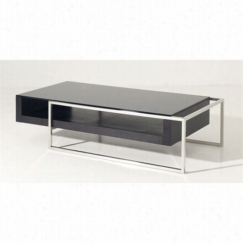 Vig Furni Ture Vghb197d-oak Modrest Garnet Modern Glass Coffee Table In Black Oak