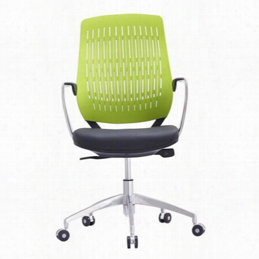 Whiteline Modern Living Oc1226-grn Bistro Low Afk Office  Chair In Green