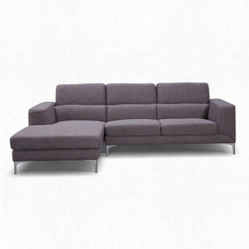 Whiteline Modern Living Sl1252f-gry Sydney Ldft Facing Chase Sectional In Gray Fabric