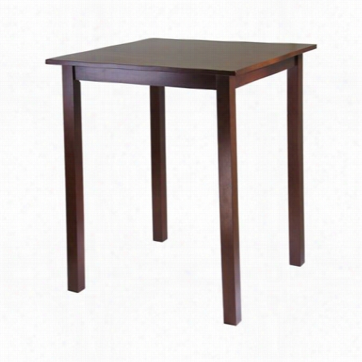 Winsome 9134 Parkland High/pub Square Table In Antique Walnut