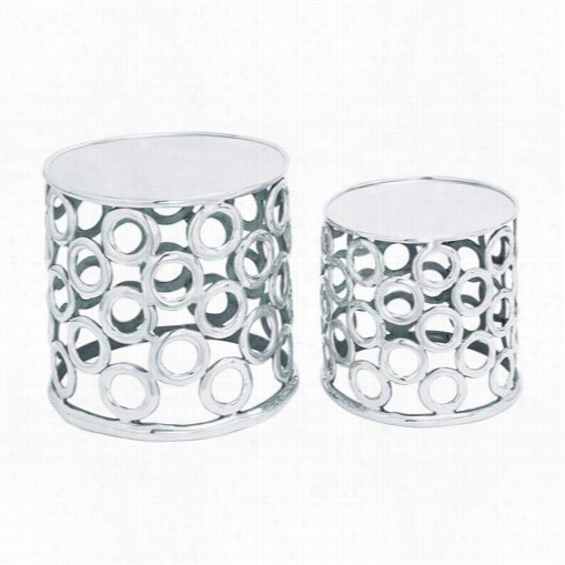Woodland Imports 27413 Aluminium Stool In Silver - Contrive Of 2