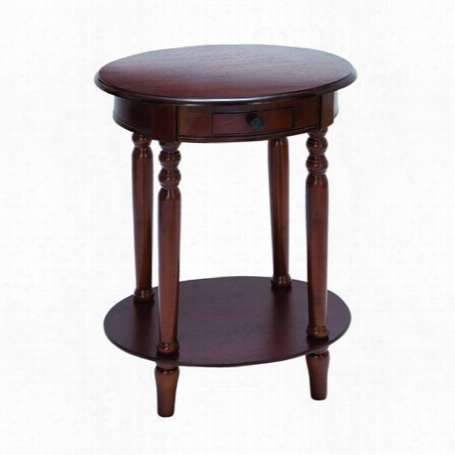 Woodlad Imports 96185 Classic Accent Table Iwth Plum Purple Mahgonay Wood