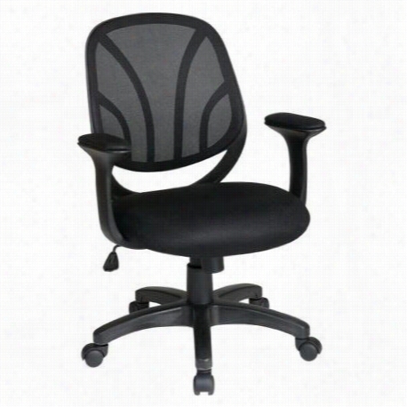 Worksmart Em20522-3 Screenb Ack Managers Chair With &quog;"t"&qu Ot; Arms Attending Mesh Fabric Pads