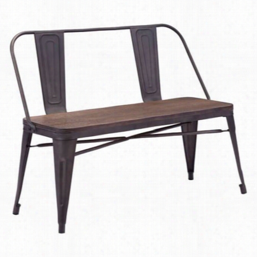 Zuo 108149 Elio Double Bench In Rustic Wood