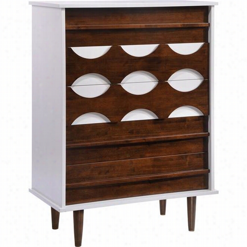 Zuo 800323 Seattle High Chest In Walnut With White