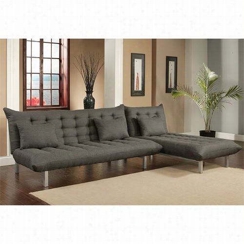 Abbyson Living Yg-l191b=gry Bedford Convedtible Sectional  Sofa