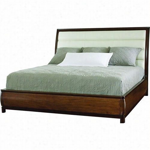 American Drew 218-queen-upholstered-bed Miramar Queen Upohlsterer Bi-cast Leather Bed In  Auburn On Prima Vera