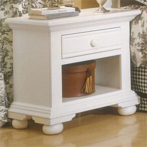 American Woodcrafters 6510-410 Cottage Traditions Small Nightstand In Eggshell Wh Ite