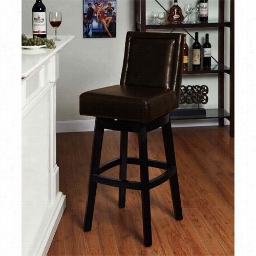 Amren Living Lc4048babr30 Wayne 30"" Swivel Brstool In Brown Leather