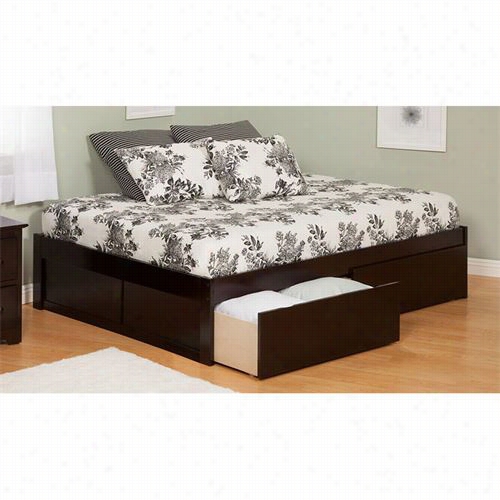 Atlantic  Furniture Ar804211 Urban Concord Queen Bed With Flat Panel Footbord And 2 Urban Bed Drawers