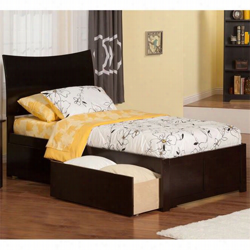 Atlantic Furniture Ar913211 Ssoho Filled Channel With Flat Panel Footboard And 2 Urban Bed  Drawers