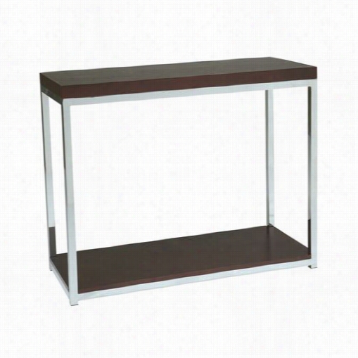 Avejue Six Wst07 Wall Street Fooyer Table In Chrome/espresso