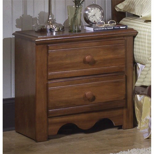 Carolina Furniture 312200 Caarolina Crossroads 2 Drawer Night Tand In Brown Cherry