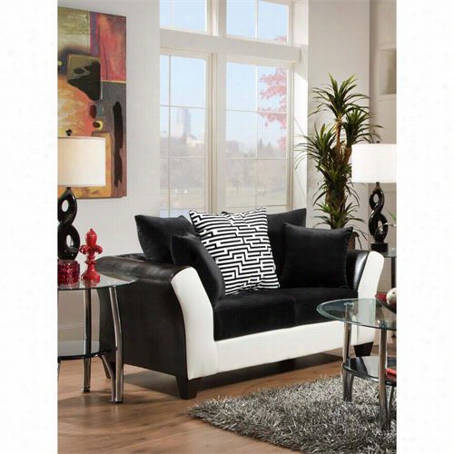 Chels Ea Home Furniture 424173-02-l Tau Olveseat In Jefferson Black/ Avant Iwhite