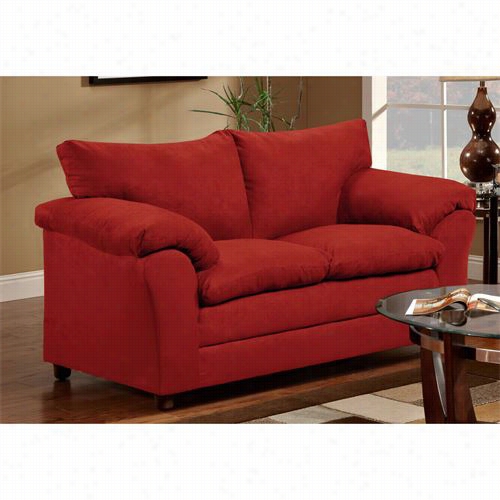 Chelsea Home Furniutre 471150-l-rr Gail Microfiber Loveseat In Red