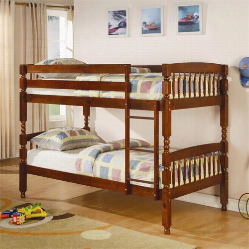 Coastter Furniture 460223t Wni Over Twin Bunk Bed In Medium P Ine