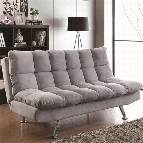 Coaster Furnitur E 500775 Sofa Bed In Giight Grey Teddy Bear Fabric