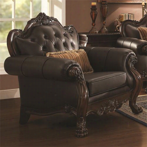 Co Aster Furniture 5004633 Amairani Leather Chair In Dark Brown
