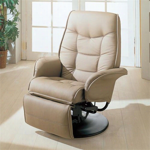 Coaster Furniture 7502 Berri Swivel Recliner With Flared Arms In Beige