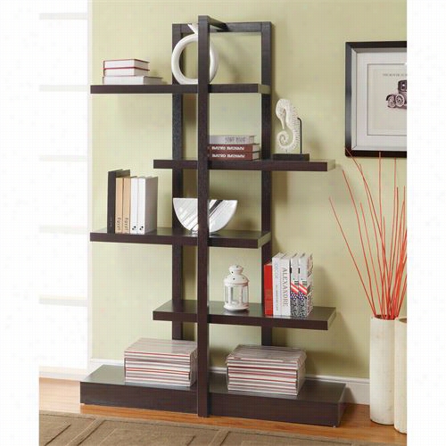 Coaster Furnitue  800317 Bookshelf With 5 Open Shelves In Cappuccijo