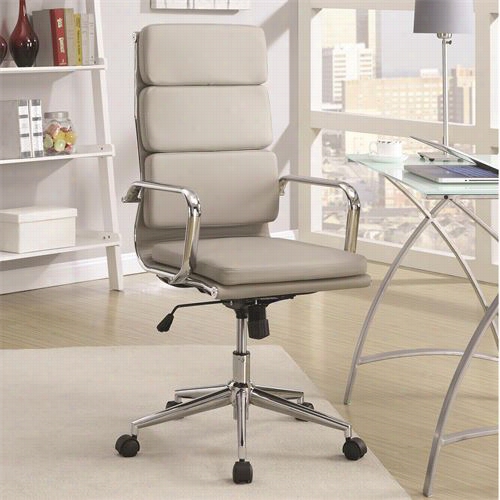 Coaster Furniture 800827 Convresion High Office Chair In Chrome/taupe