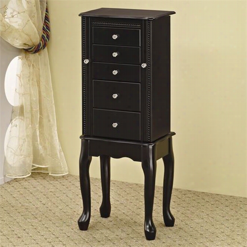 Coaster Furniture 900139 Queen Anne Style Jewelry Armoire In Black