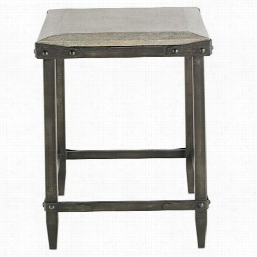 Currey And Commpany 4182 Elemental Side Table In Aaged Steel