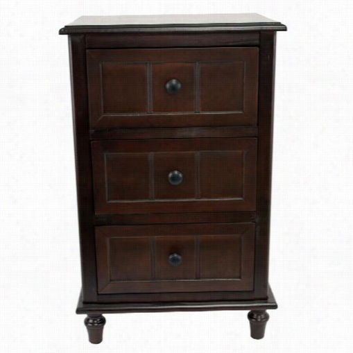 Decor Therapy Fr1745 Three Drawer Stress  Cabinet In Warm Brown
