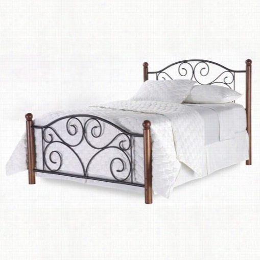 Fashon Bed Group B91275 Doral Matte Blaxk/walnut Queen Bed