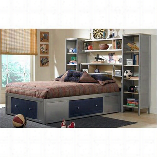 Hillsdale Furniture 178472stgwp Univer Sal Storage Platform Ful Lwith Bookcase And Wall Storag Bed Set