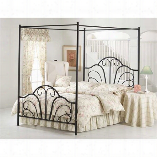 Hillsdale Furniture 348bfp Dover Ffull Bed Attitude With Canopy And Legs In Textured Black - Rails Not Included