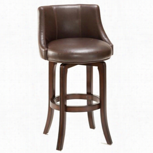 Hil Lsdale Furniture 4 294-827i Nappa Dale Swivel  Counter Discharge  In Dark Brown Cherry With Brown Leahter