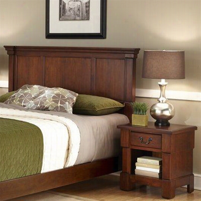 Home Styles 5520-6015 The Aspen King/california King Headboard And Night Stand In Russtic Cherry