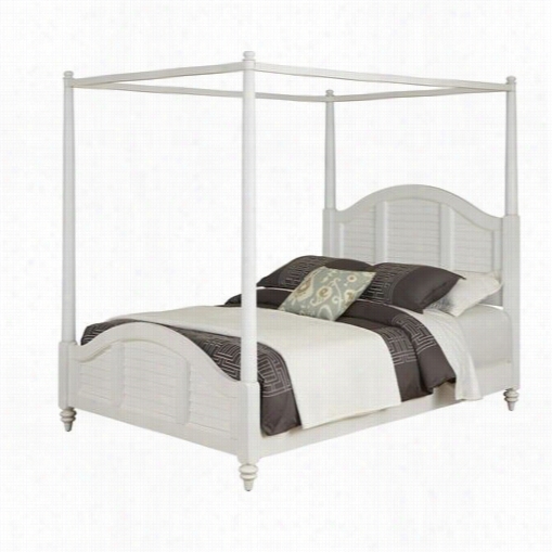 Home Styles 5543-610 Bermuda King Canopy Bed In Brushed White