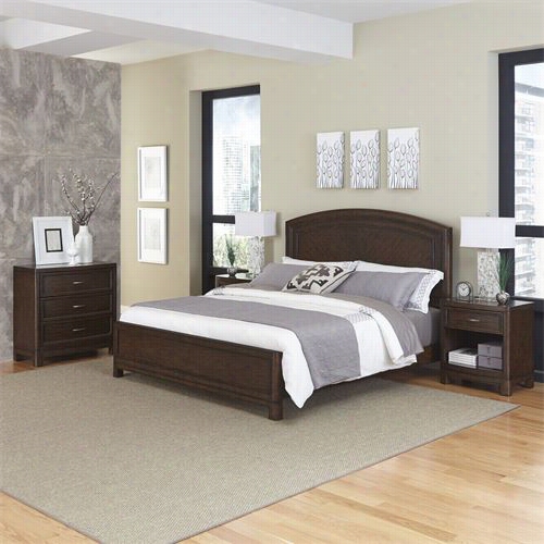 Home Styles 549-6030 Crescent Hill King Bed, Two Night Stands And Chest I N Two-tone Tortoise Shell