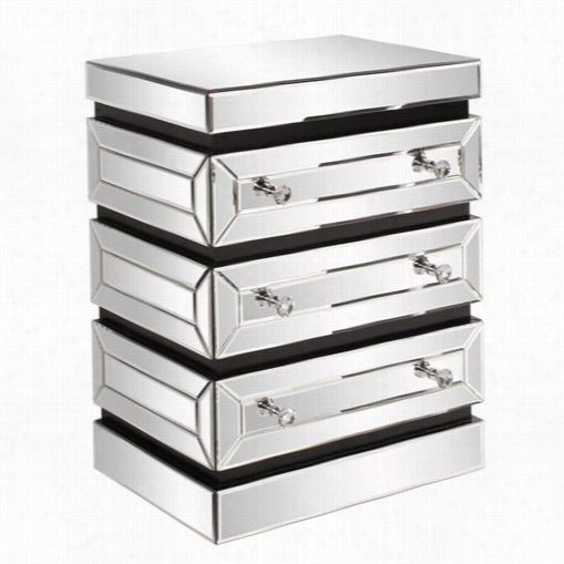 Howard Elliott 99065 3 Tiered End Table In Mirrored With Drawers