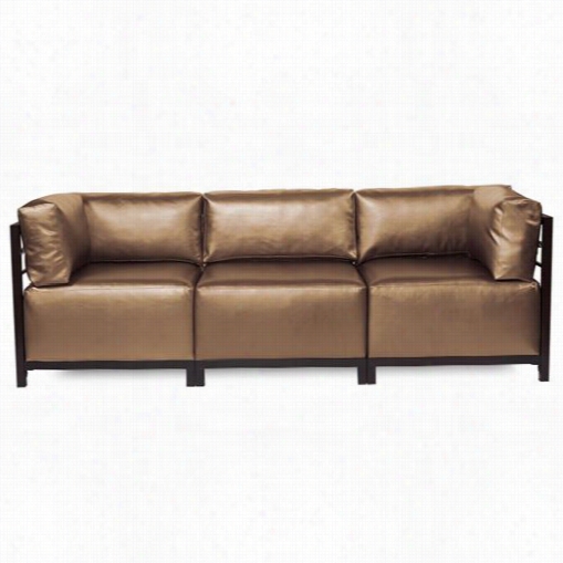 Howard Elliott K923m-94 Axis 3 Pieces Sectional In Shimmer Bronze With Mahogany Frame