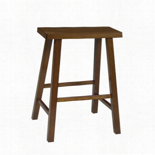 International Concepts 1s43-682 Dining Essentials 24&quit;" Sadd1e Seat Stool In Rustic Oak