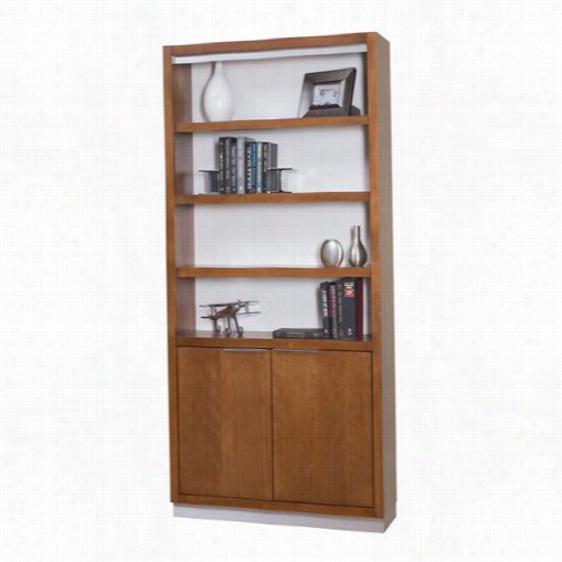 Kathy Ireland Home By Martin Mt3678d Monterey Bookcase Through  Lower Door  In Toasted Almond