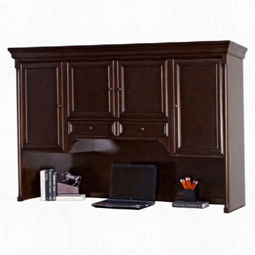 Kathy Ireland Home By Martin Mv722 Mount Prospect Storage Hutch With Pull Out Tas  Klight In Cobblestonw Cherry